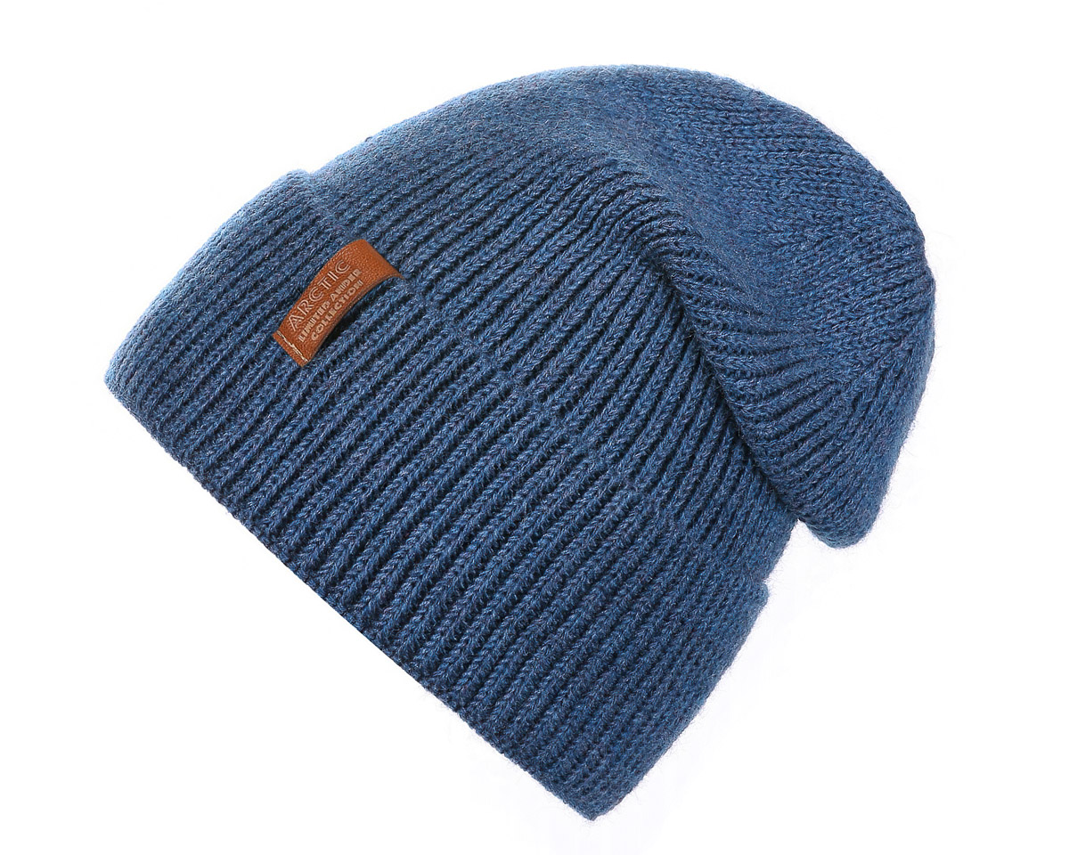 Unisex zimní pletená čepice ANDER ARCTIC 820611/03, modrá, široký přehnutý lem, univerzální velikost