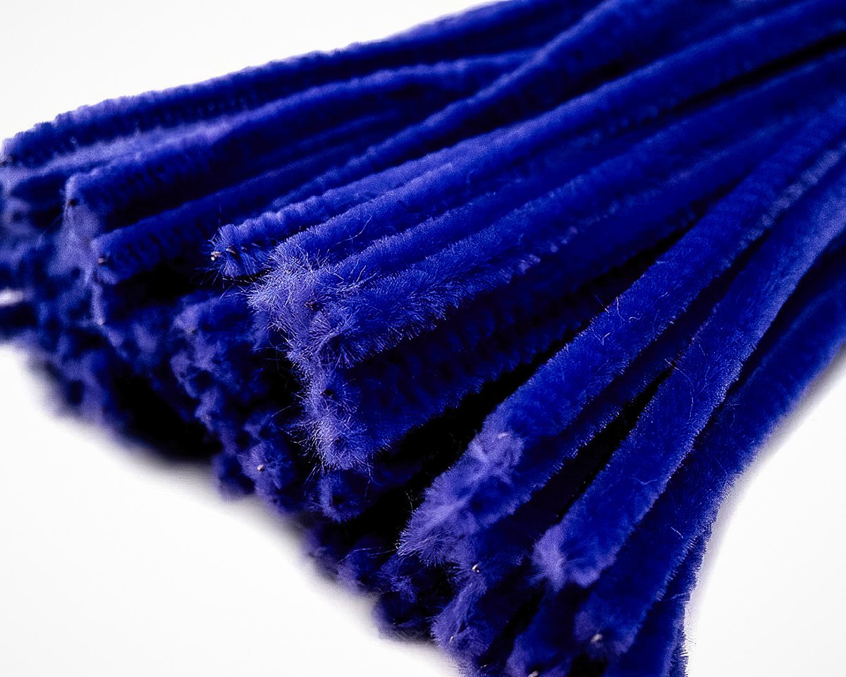 Chlupatý modelovací drát 160281/12, jednobarevná námořnicky modrá, průměr 6mm, délka 30cm, (1 balení, 20 kusů)