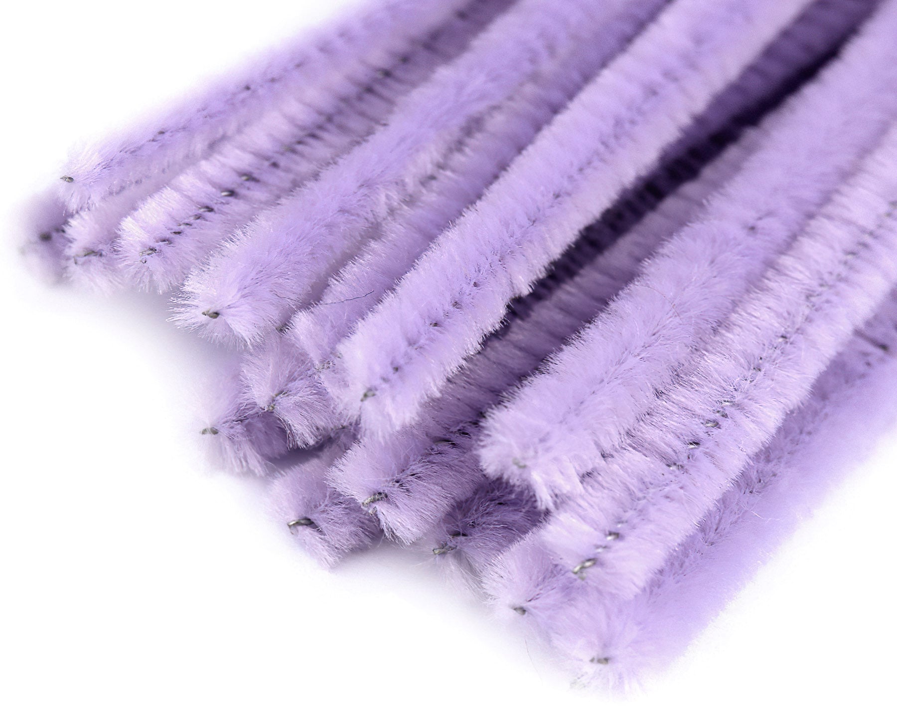 Chlupatý modelovací drát 160281/26, jednobarevná fialová lila, průměr 6mm, délka 30cm, (1 balení, 20 kusů)