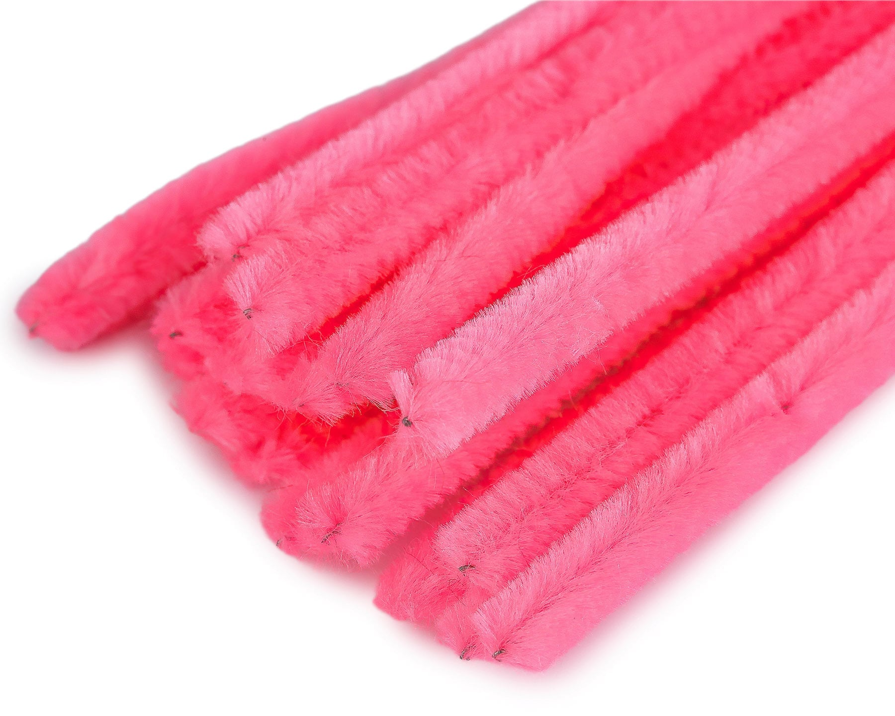 Levně Chlupatý modelovací drát 160281/34, jednobarevná růžová pink, průměr 6mm, délka 30cm, (1 balení, 20 kusů)