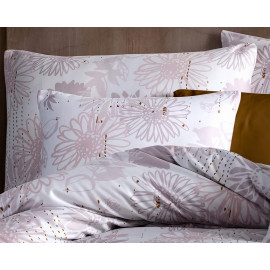 Povlečení SELONS LILA, růžovo-pudrový květinový vzor, bavlna hladká, 140x200cm + 70x90cm 