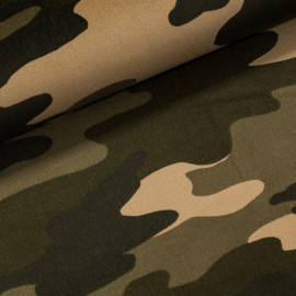 Manšestr bavlněný KORD, ARMY 21830 khaki maskáčový vzor, š.140cm (látka v metráži)