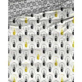 Povlečení BIRNE ČERNÉ žárovky, bavlna hladká, 140x200cm + 70x90cm 