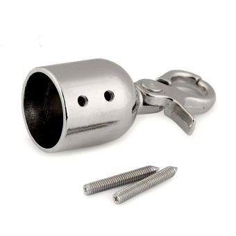 Koncovka s karabinou na ucha, 750725 nikl, stříbrná, vnitřní průměr 15 mm