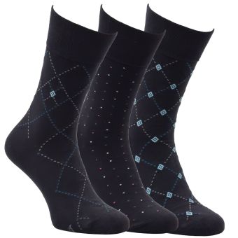 Ponožky zdravotní bambusové 71018, antracit modré, klasické, bez gumiček, pánské, 3 páry (více velikostí)
