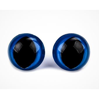 Bezpečnostní oči kočičí, modré, průměr 14mm 