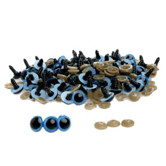 Bezpečnostní oči, jednobarevné modré, průměr 12mm 