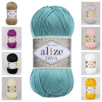 Pletací / háčkovací příze Alize DIVA jednobarevná, 100g/350m
