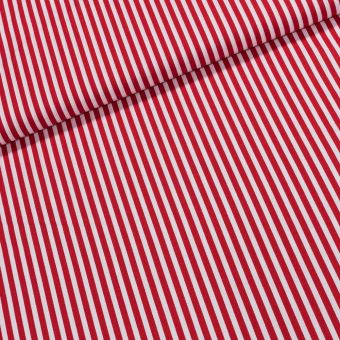 Bavlněné plátno Jolana JO003/01 červený a bílý proužek 5mm, š.150cm (látka v metráži)