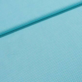 Bavlněné plátno Jolana JO004/05 bílý puntík na tyrkysové 2 mm, š.150cm (látka v metráži)