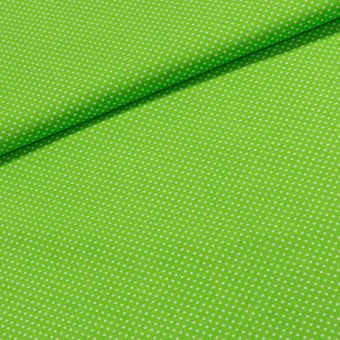 Bavlněné plátno Jolana JO004/35 bílý puntík na jarní zelené 2 mm, š.150cm (látka v metráži)