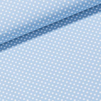 Bavlněné plátno  JOLANA JOT004/09, bílý puntík na světle modré, š.160cm (látka v metráži)