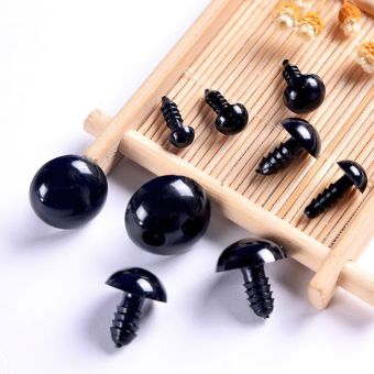 Bezpečnostní oči, jednobarevné černé, průměr 12mm 