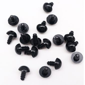 Bezpečnostní oči, jednobarevné černé, průměr 16mm 