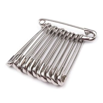 Celokovové spínací špendlíky KOH-I-NOOR 60946/101, stříbrné, délka 28mm, 12 kusů