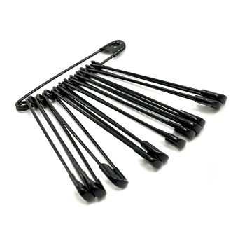 Celokovové spínací špendlíky KOH-I-NOOR 60952/310, černé, délka 60mm, 12 kusů