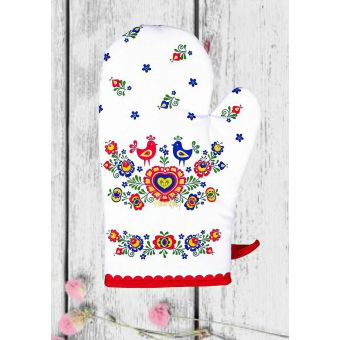 Kuchyňská chňapka FOLKLOR ČERVENÁ, 28x18cm