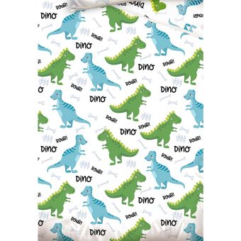 Dětské povlečení do postýlky DINOSAUŘÍ KAMARÁDI, zeleno-modré, bavlna hladká, 100x135cm + 40x60cm