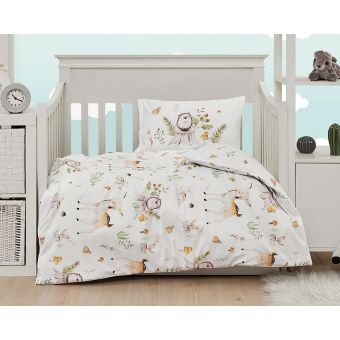 Dětské povlečení Matějovský do postýlky SWEET DREAMS, lesní zvířátka na bílé, bavlna hladká (více rozměrů)