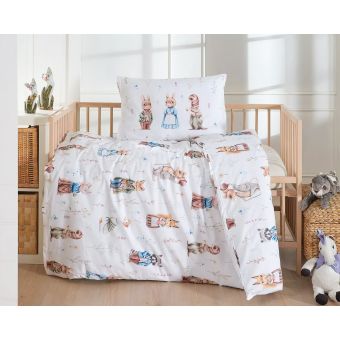 Dětské povlečení Matějovský do postýlky WONDERLAND BABY, zvířátka na bílé, bavlna hladká (více rozměrů)
