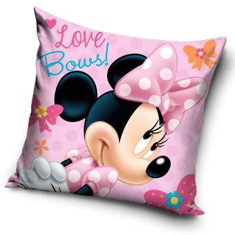 Dětský polštářek MINNIE LOVE BOWS, růžový, 40x40cm