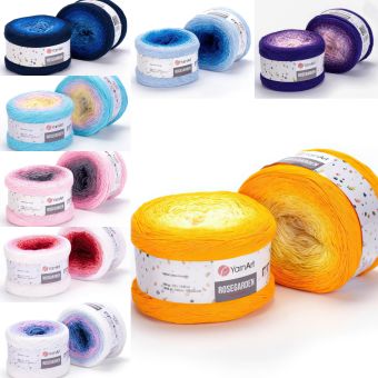 Pletací příze YarnArt ROSEGARDEN, melírovaná (duhová), efektní, 250g/1000m