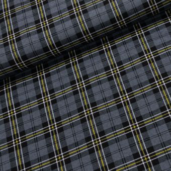 Flanel bavlněný A-01 šedo-žluté káro, š.150cm (látka v metráži)