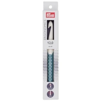 Háček na háčkování ergonomický plastový PRYM ERGO, velikost 12mm, délka 18cm