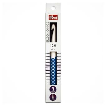 Háček na háčkování ergonomický plastový PRYM ERGO, velikost 10mm, délka 18cm