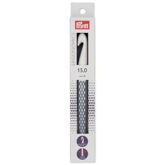 Háček na háčkování ergonomický plastový PRYM ERGO, velikost 15mm, délka 18,5cm