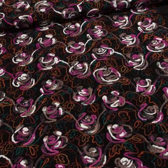 Kabátovina 8785, růžový vzor, š.150cm (látka v metráži)