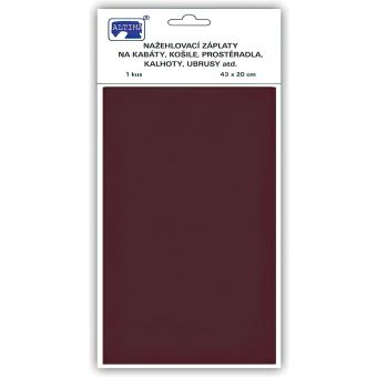 Klasická nažehlovací záplata, textilní bavlněná s nánosem polyetylenu 731-45, vínová, 43x20cm