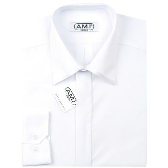 Pánská košile AMJ, bílá JDSA018SAT, dlouhý rukáv, slim fit