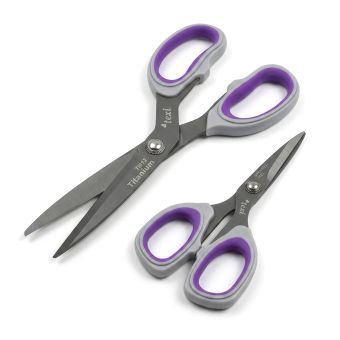 Krejčovské nůžky TEXI TITANIUM TiDUO850 2ks, s ergonomickou rukojetí, délka ostří 9cm, celková délka 21 cm + délka ostří 6,7cm, celková délka 13cm