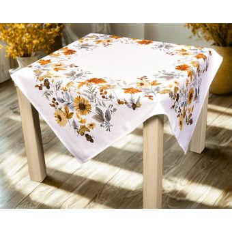Kuchyňský ubrus CYH5953GC, podzimní rostlinky, oranžová, 85x85cm (čtverec) 