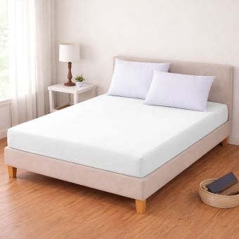 Luxusní napínací mako-jersey prostěradlo s lycrou DELUXE Collection 120x200cm / 30cm elastické, bílé