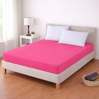 Luxusní napínací mako-jersey prostěradlo s lycrou DELUXE Collection 90x200cm / 30cm elastické, růžové