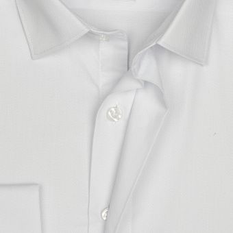 Pánská košile AMJ na manžetové knoflíčky, bílá s vytkávaným vzorem VDSA001MK, dlouhý rukáv, slim fit