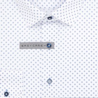 Pánská košile AMJ z lyocellu, bílá vzorovaná, VDE1345, dlouhý rukáv (regular + slim-fit)