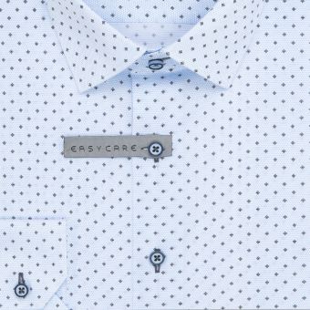Pánská košile AMJ z lyocellu, modrá kytičkovaná, VDE1344, dlouhý rukáv (regular + slim-fit)