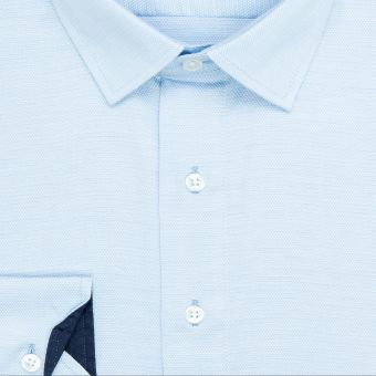 Pánská košile Lui Bentini, světle modrá vzorovaná LDS230, dlouhý rukáv, slim fit