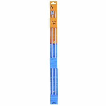 Pletací jehlice PONY, hliníkové, rovné, 2 kusy, délka 35cm, velikost 4mm