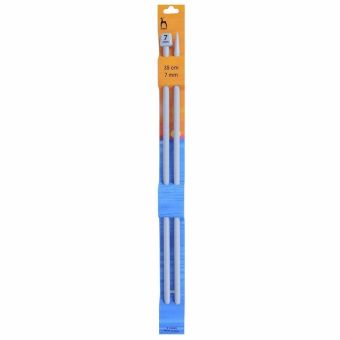 Pletací jehlice PONY, hliníkové, rovné, 2 kusy, délka 35cm, velikost 7mm