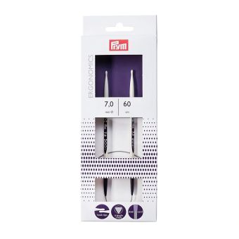 Pletací jehlice PRYM ERGO 215610, ergonomické plastové, kruhové, 1 kus, délka 60cm, velikost 7mm