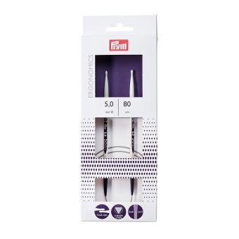 Pletací jehlice PRYM ERGO 215806, ergonomické plastové, kruhové, 1 kus, délka 80cm, velikost 5mm