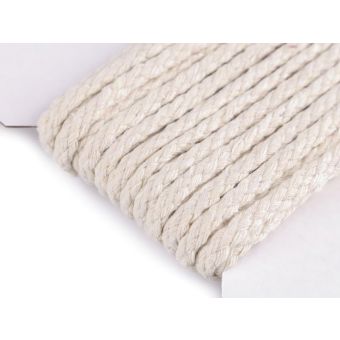 Bavlněná pletená šňůra / provaz MACRAMÉ, režná, návin 100m, průměr 4mm