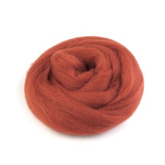 Vlna na plstění / ovčí rouno česané, 730340/28, 20g, středně rezavá