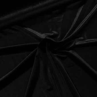 Polyesterový úplet / samet VELVET UNI jednobarevný černý,  š.150cm (látka v metráži)