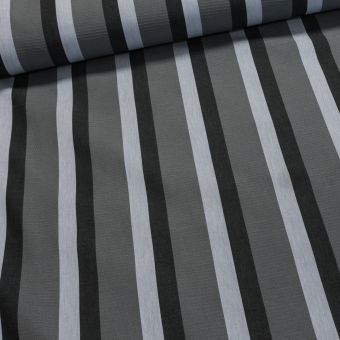 Potahové akrylové plátno (dralon, teflon) na zahradní nábytek, šedé pruhy, š.140cm (látka v metráži)
