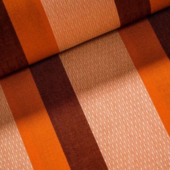 Potahové akrylové plátno (dralon, teflon) na zahradní nábytek, vínový a oranžový pruh smetanové, š.140cm (látka v metráži)